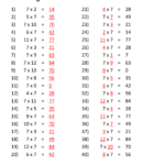 7 Times Table Worksheet Page