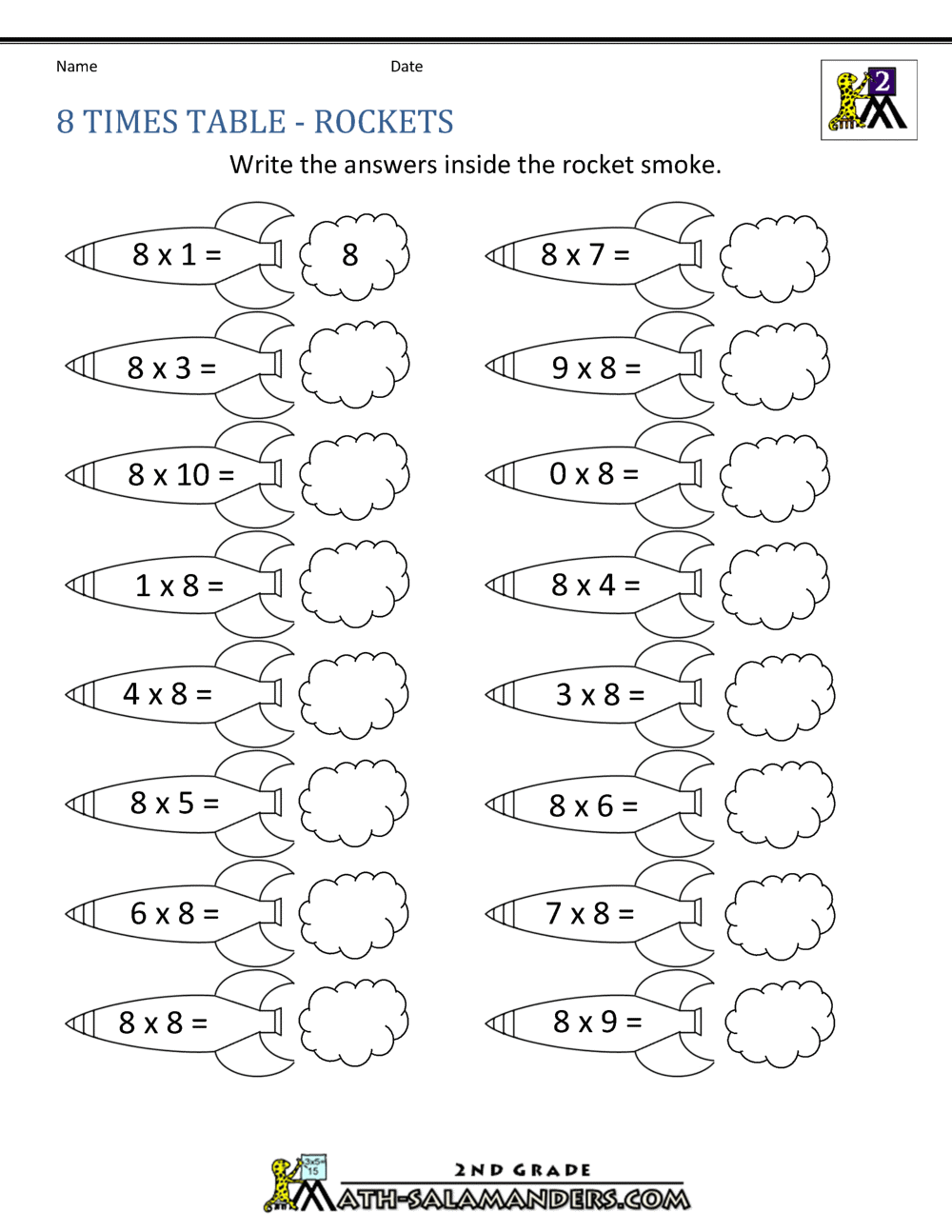 8 Times Table 8 Times Table