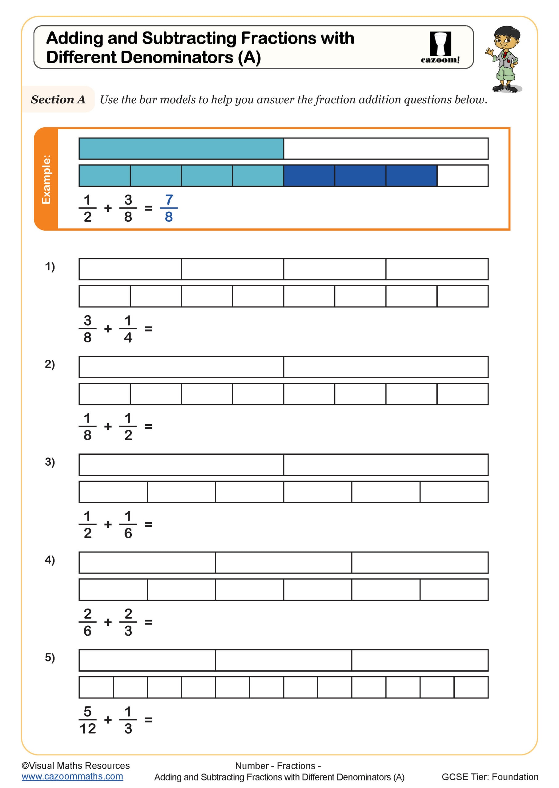 Adding And Subtracting Fractions With Different Denominators A Worksheet Fun And Engaging PDF Worksheets