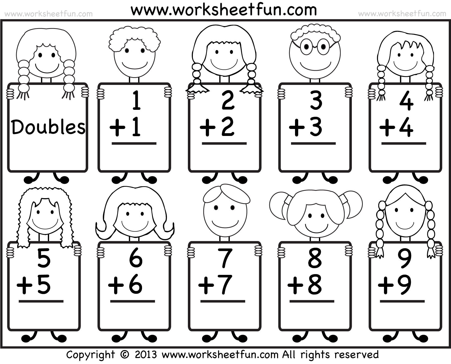Addition Doubles Facts Beginner Addition Worksheet FREE Worksheets Library Addition Doubles Facts Beginner Addition Worksheet FREE Worksheets Library