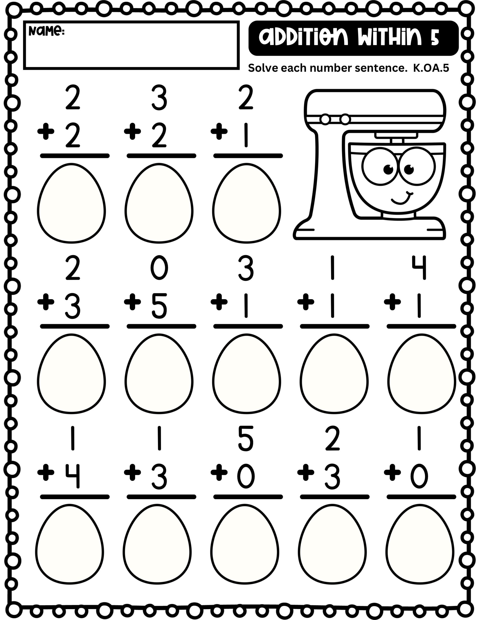 Addition Within 5 Counting Within 10 Worksheets Classful Addition Within 5 Counting Within 10 Worksheets Classful