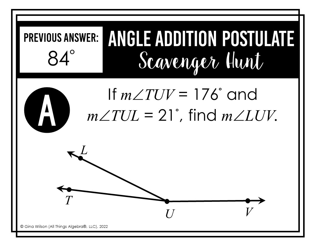addition postulate worksheet