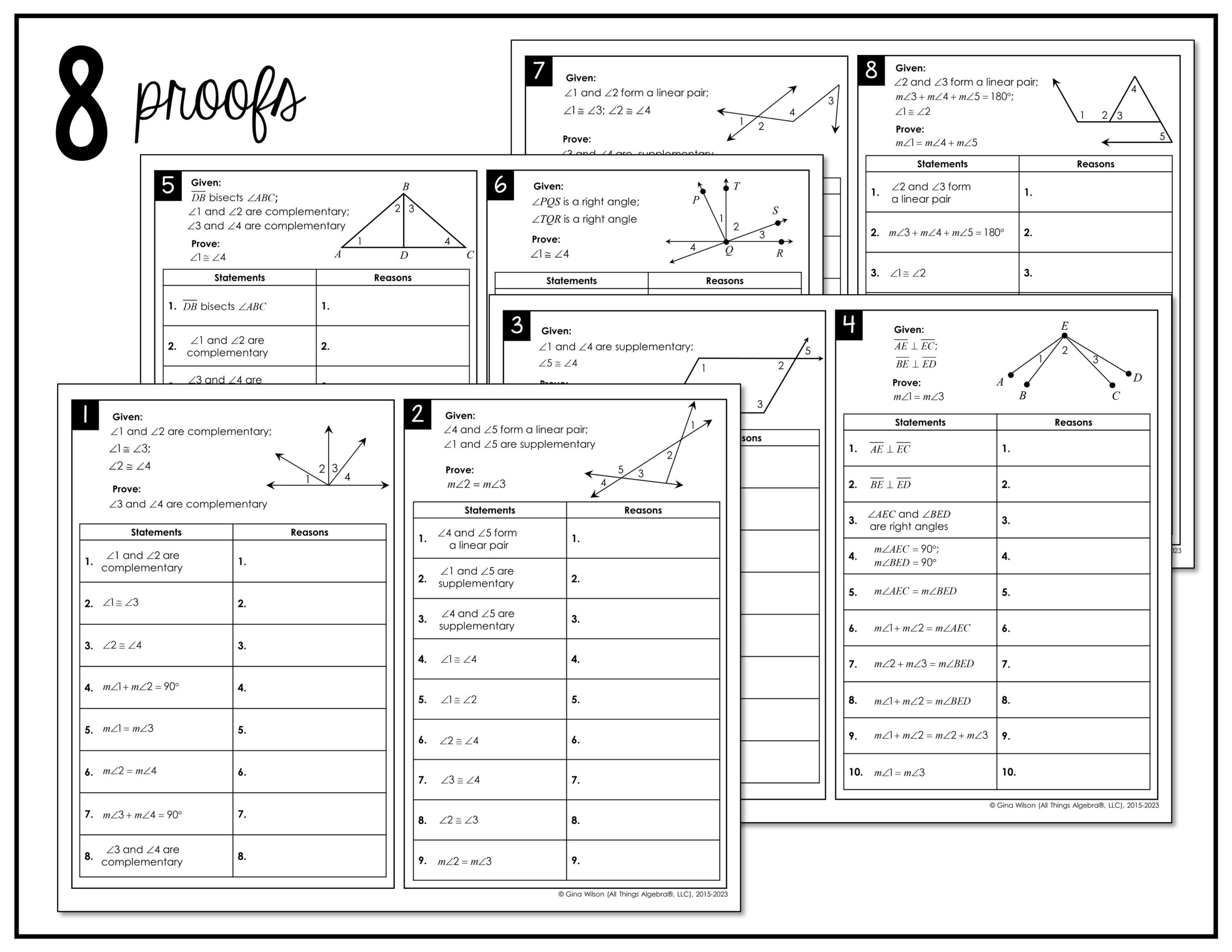 geometry proof worksheets