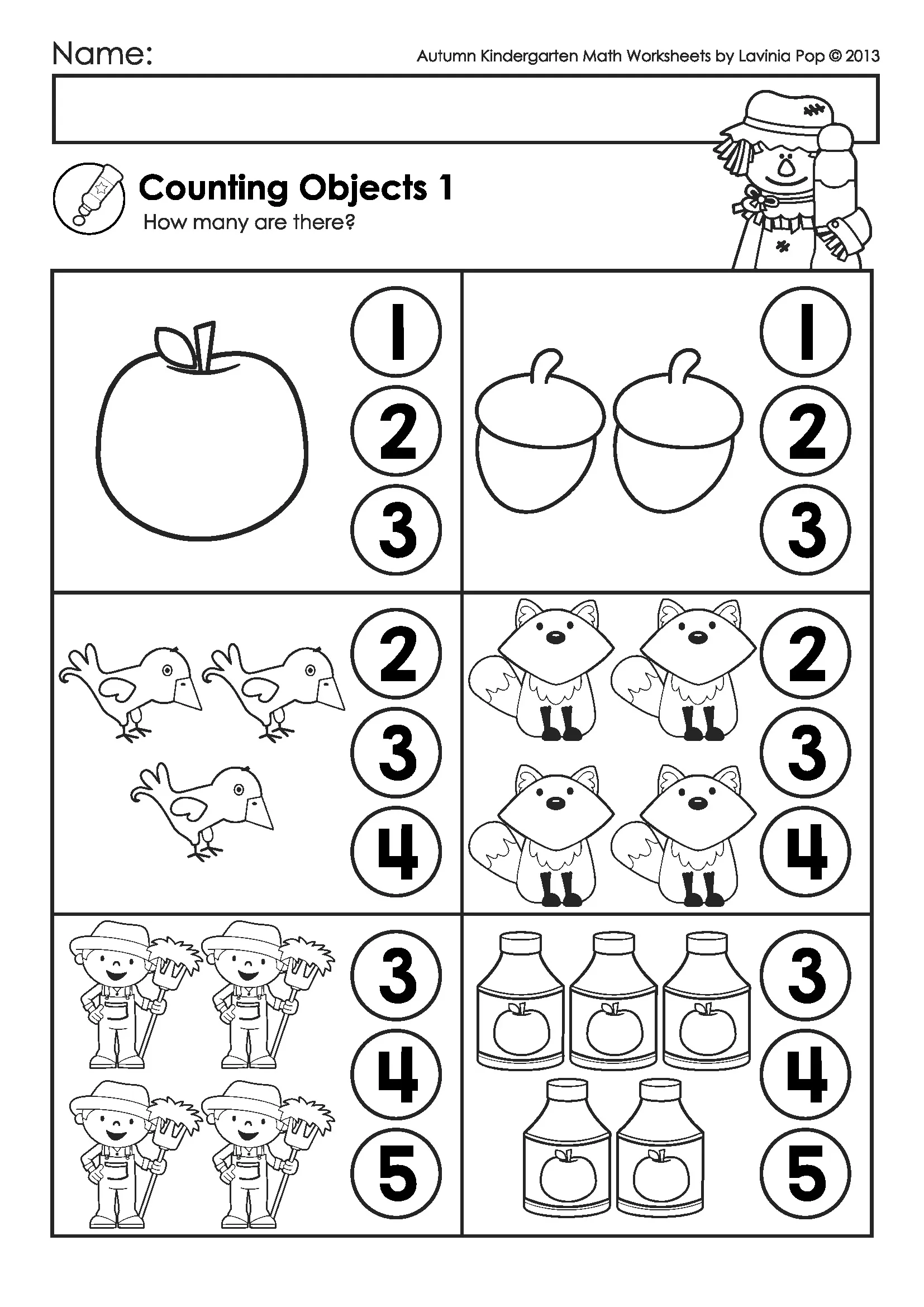 fall math worksheets