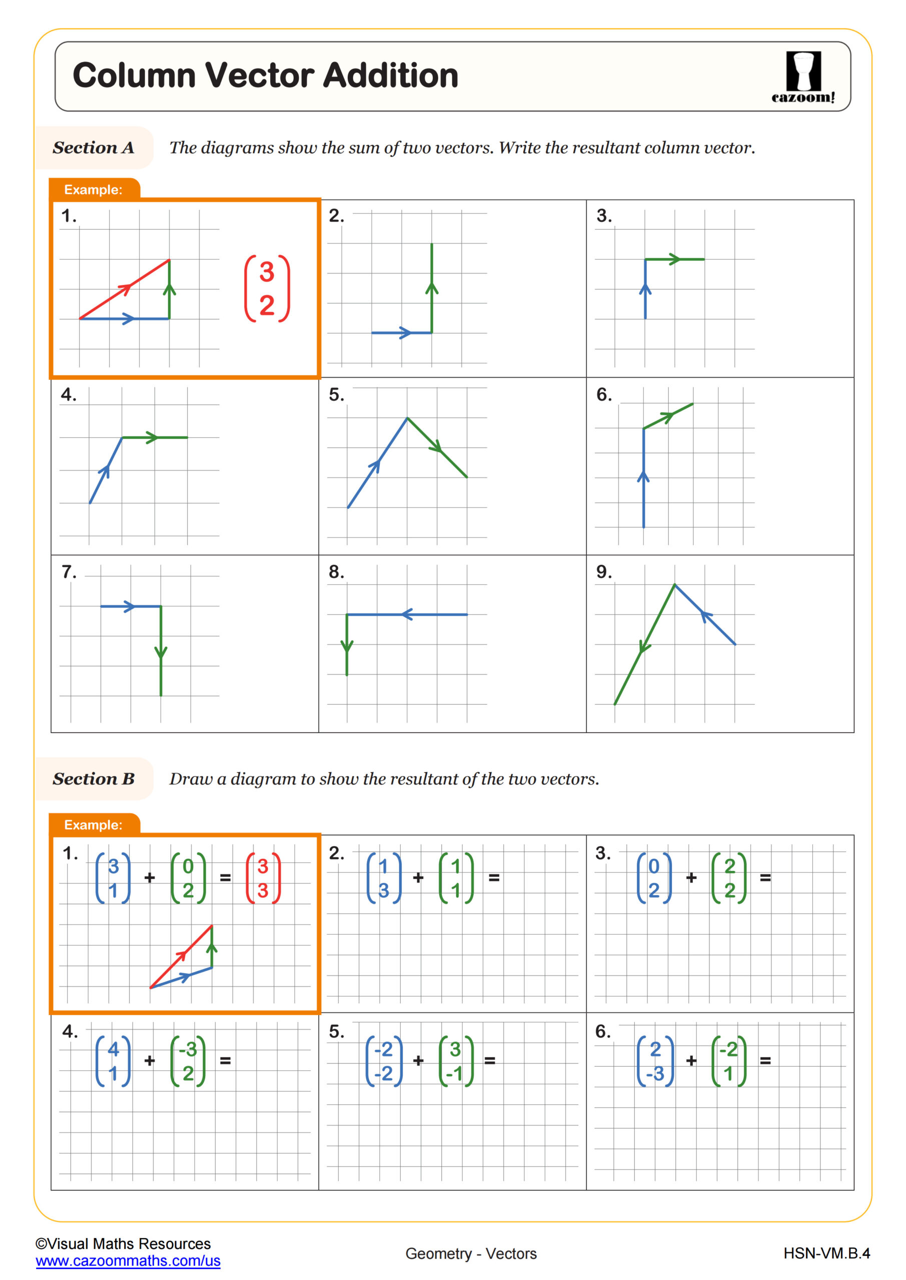 Column Vector Addition Worksheet Pre Calculus PDF Worksheets Column Vector Addition Worksheet Pre Calculus PDF Worksheets