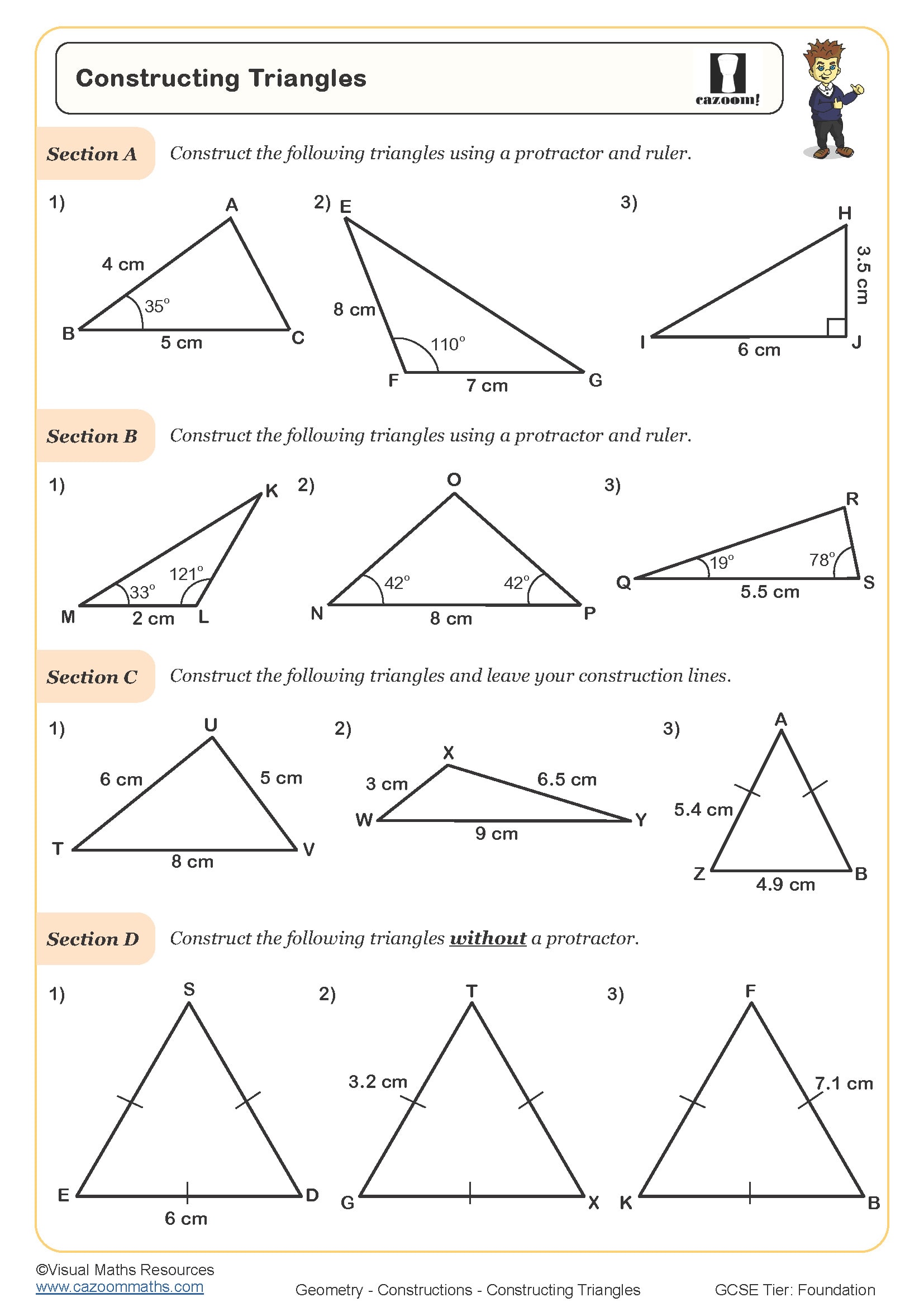 Constructions Worksheets With Answers KS3 KS4 Constructions Worksheets With Answers KS3 KS4