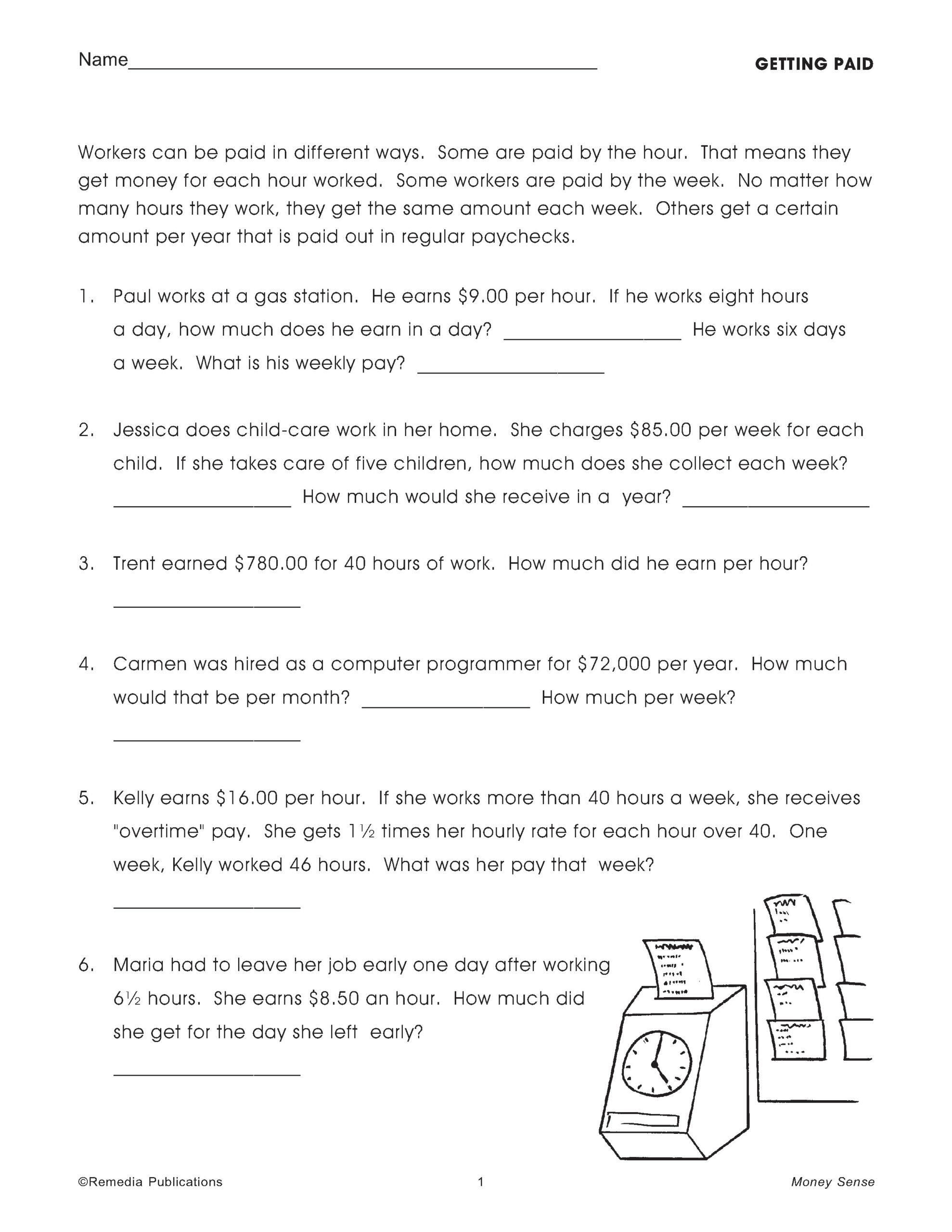 consumer math worksheets consumer math worksheets