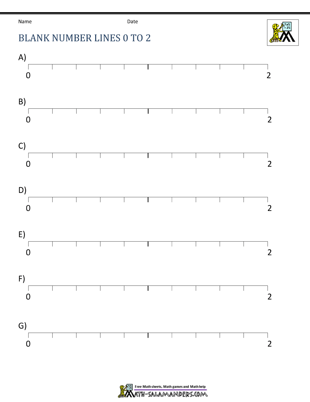 decimals on number line worksheet