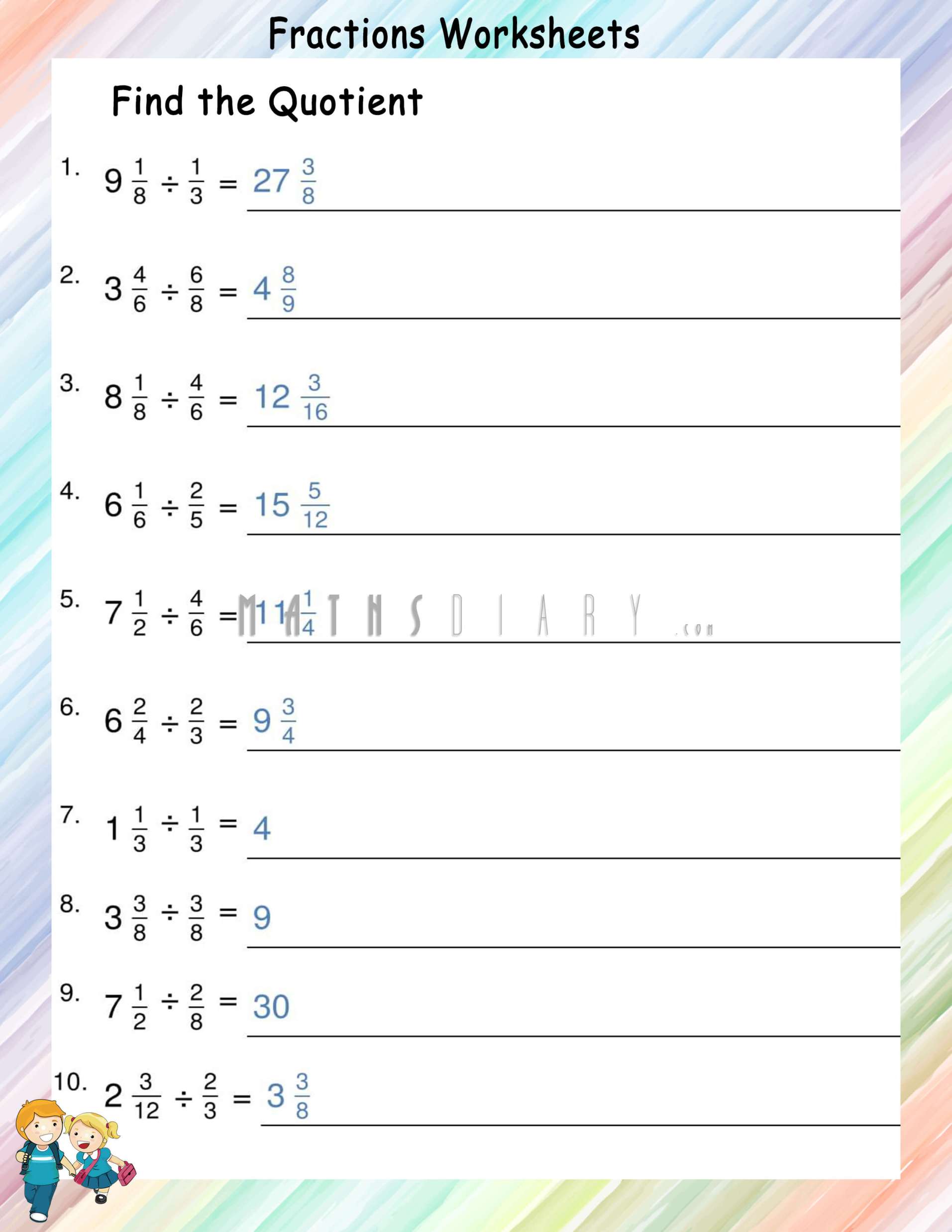 Dividing Mixed Number By Fractions Worksheets Math Worksheets Worksheets Library