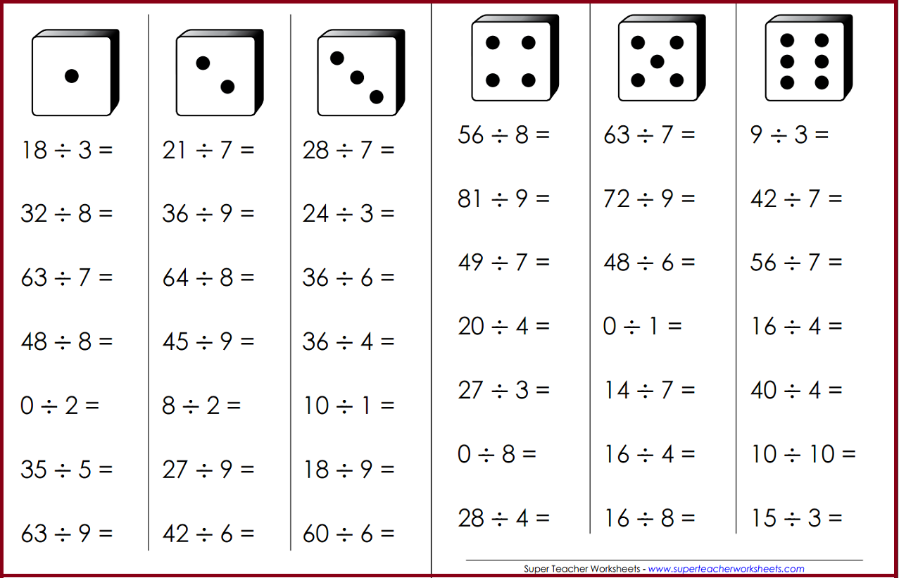 division fluency worksheets