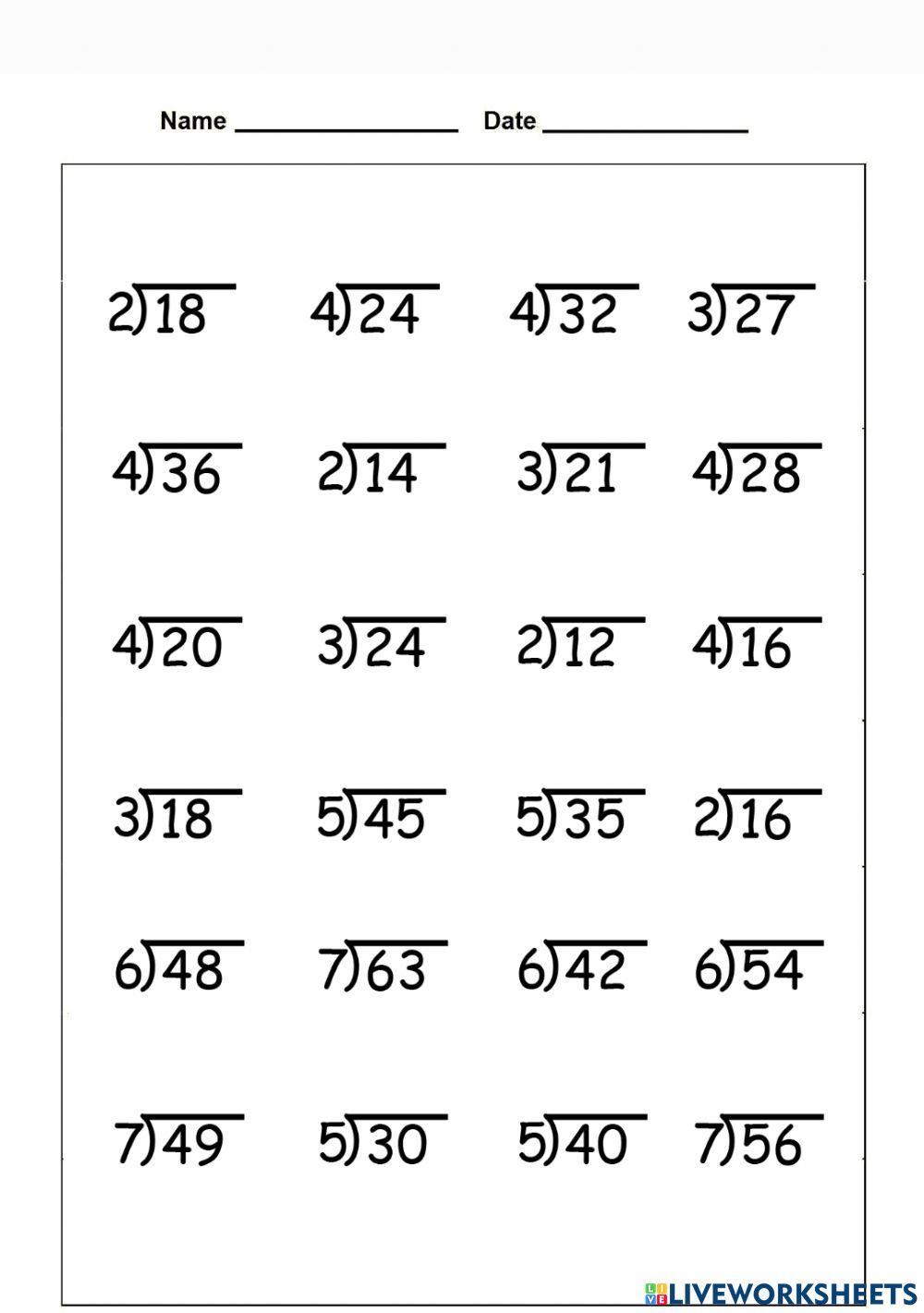 Division Online Exercise For Grade 5 Worksheets Library