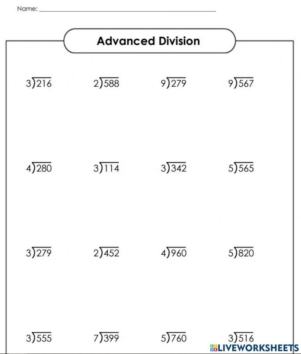 division worksheets no remainders