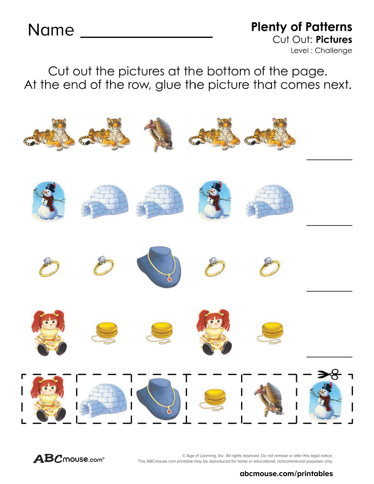 Easy Pattern Worksheets For Preschool And Kindergarten FREE Printables ABCmouse