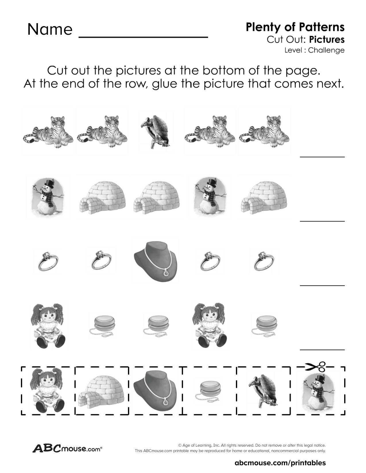 Easy Pattern Worksheets For Preschool And Kindergarten FREE Printables ABCmouse