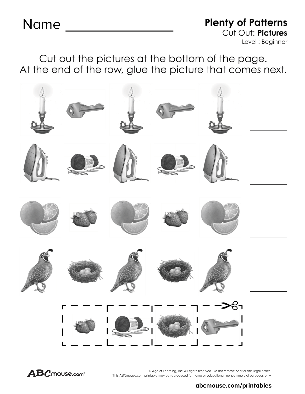 Easy Pattern Worksheets For Preschool And Kindergarten FREE Printables ABCmouse