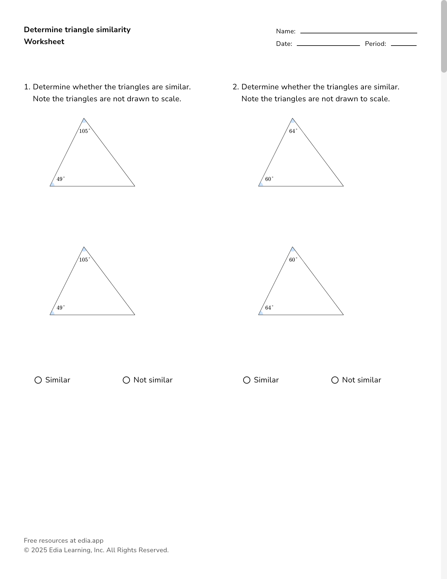 geometry similar triangles worksheet geometry similar triangles worksheet