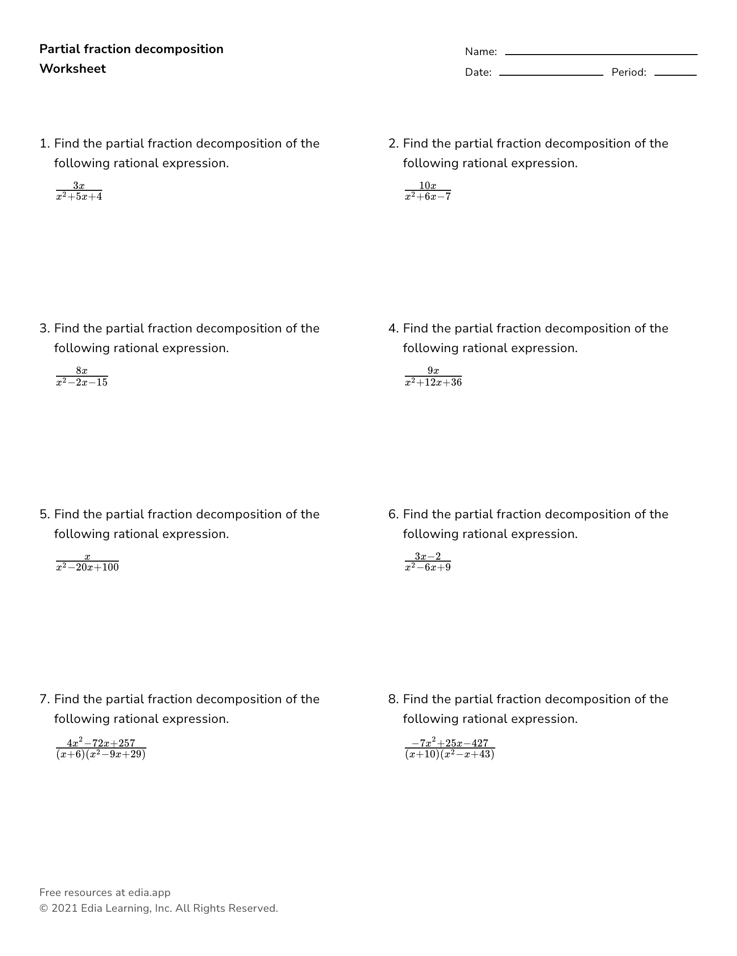 Edia Free Math Homework In Minutes Worksheets Library