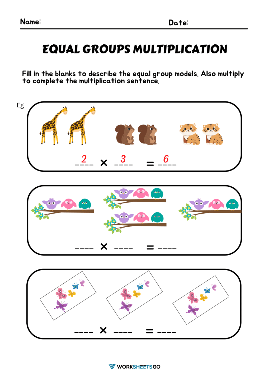 Equal Groups Multiplication Worksheets Printable Art Activities Equal Groups Multiplication Worksheets Printable Art Activities