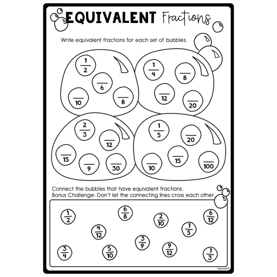 equivalent fractions worksheet equivalent fractions worksheet