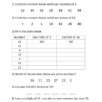 Factors And Multiples Worksheet