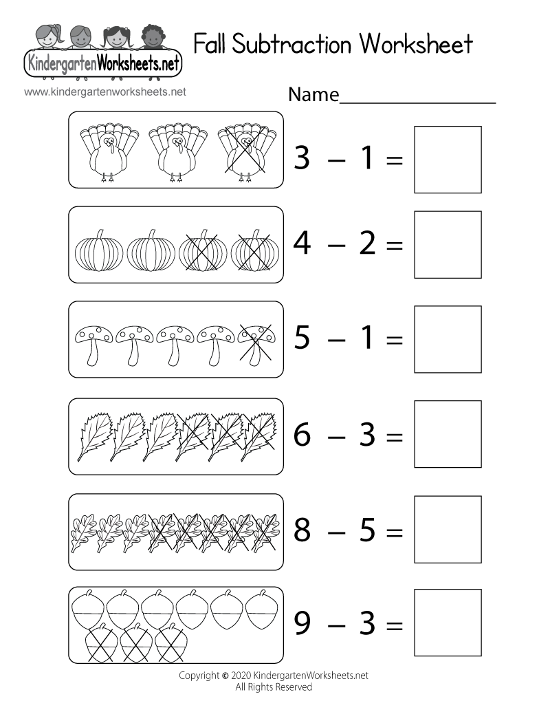 Fall Subtraction Within 10 Worksheet Free Printable PDF Fall Subtraction Within 10 Worksheet Free Printable PDF