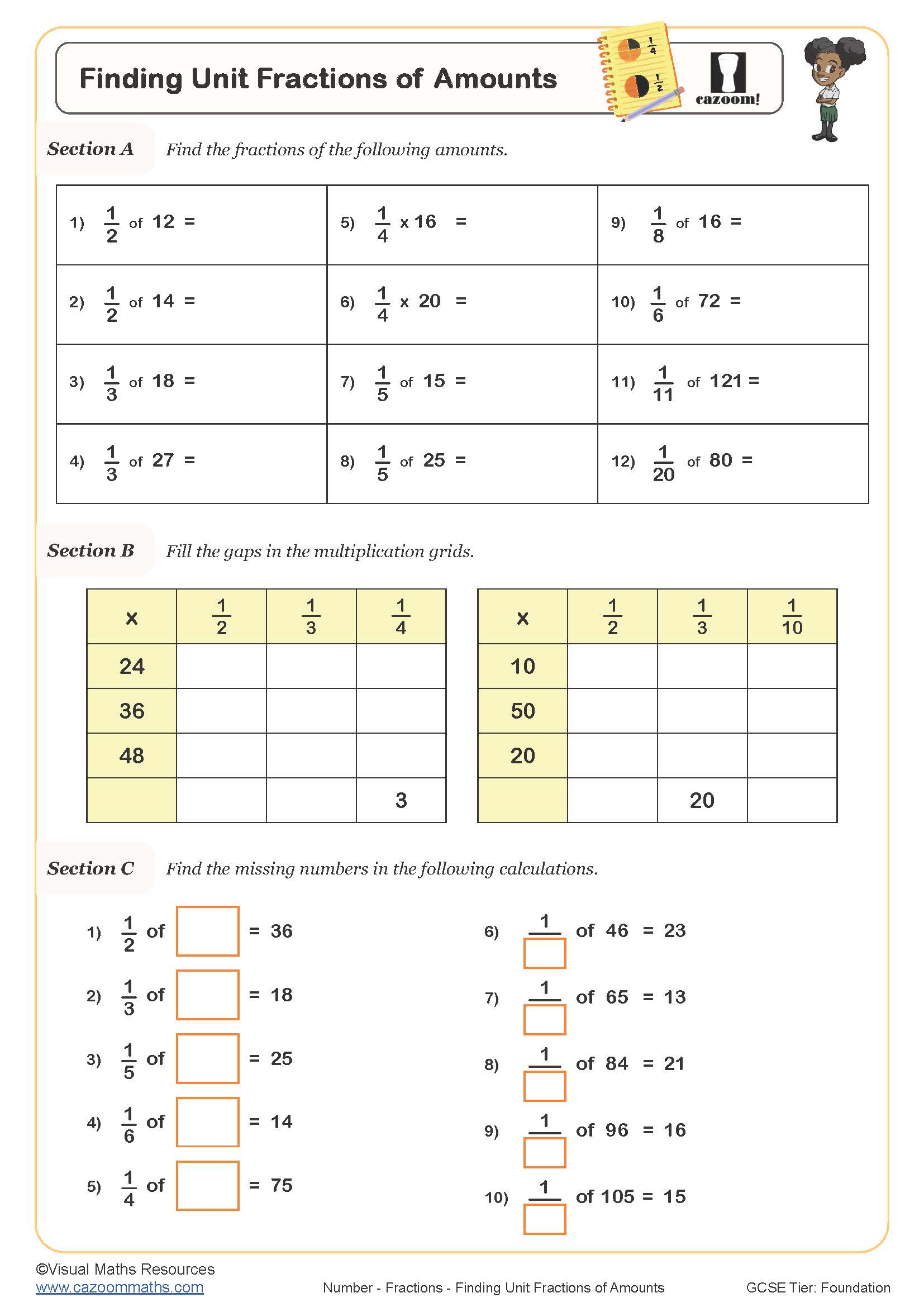 Finding Unit Fractions Of Amounts Worksheet Fun And Engaging PDF Worksheets Finding Unit Fractions Of Amounts Worksheet Fun And Engaging PDF Worksheets