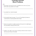 Fraction Word Problems Worksheets K12 Math Worksheets