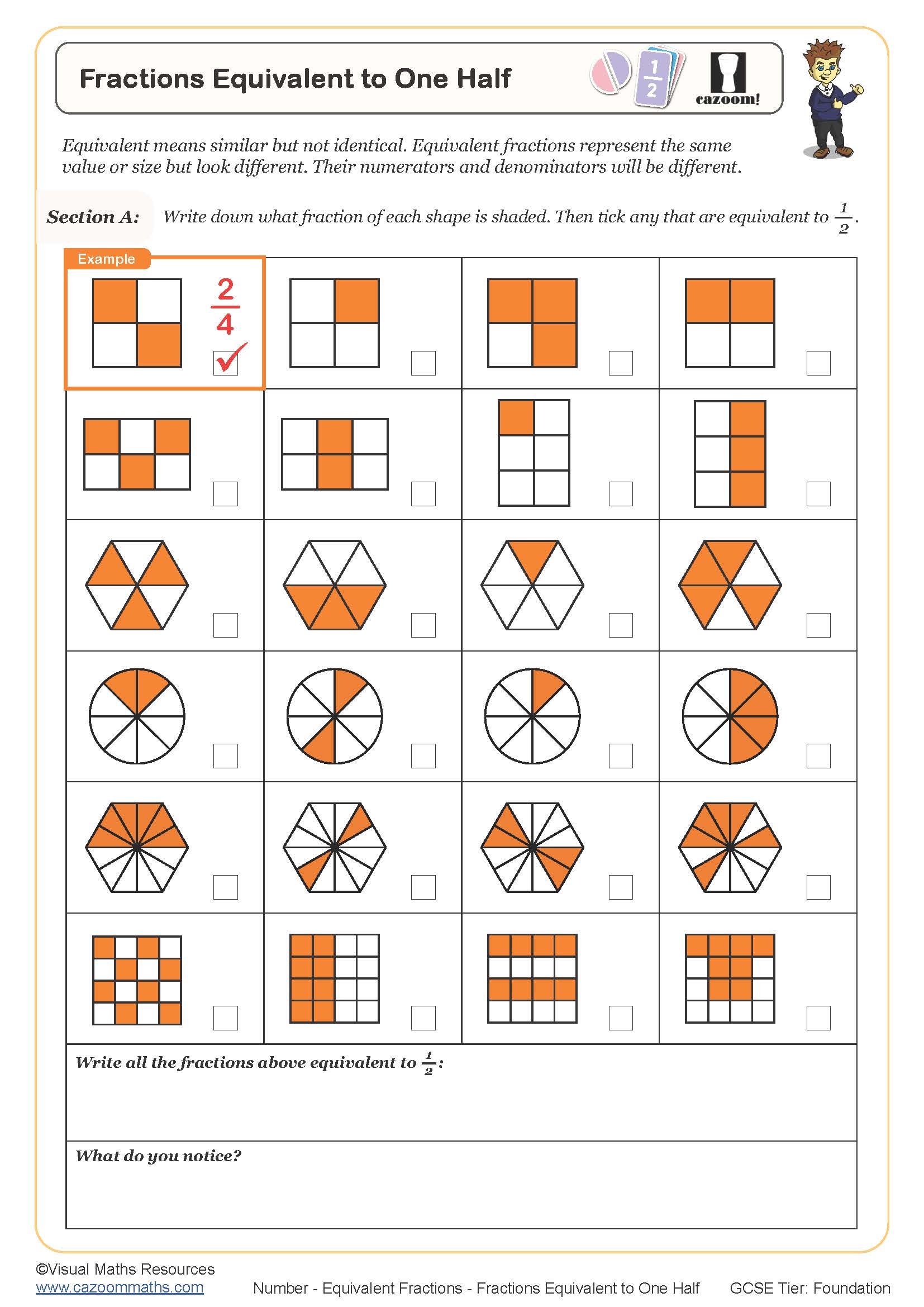 Fractions Equivalent To One Half Worksheet Printable PDF Worksheets Fractions Equivalent To One Half Worksheet Printable PDF Worksheets