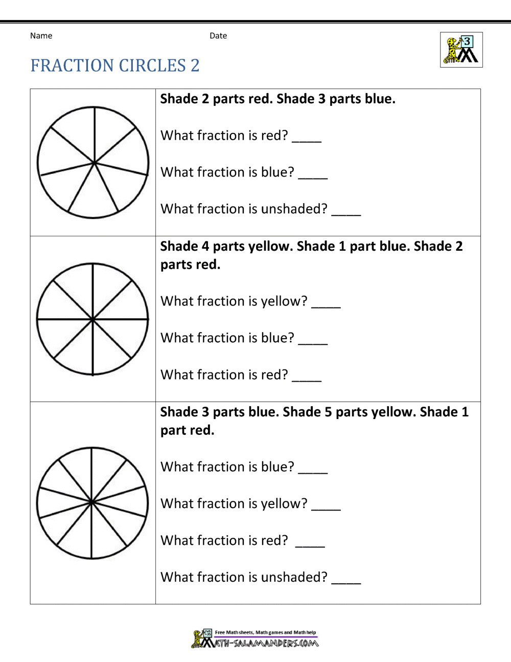 shading fractions worksheet shading fractions worksheet
