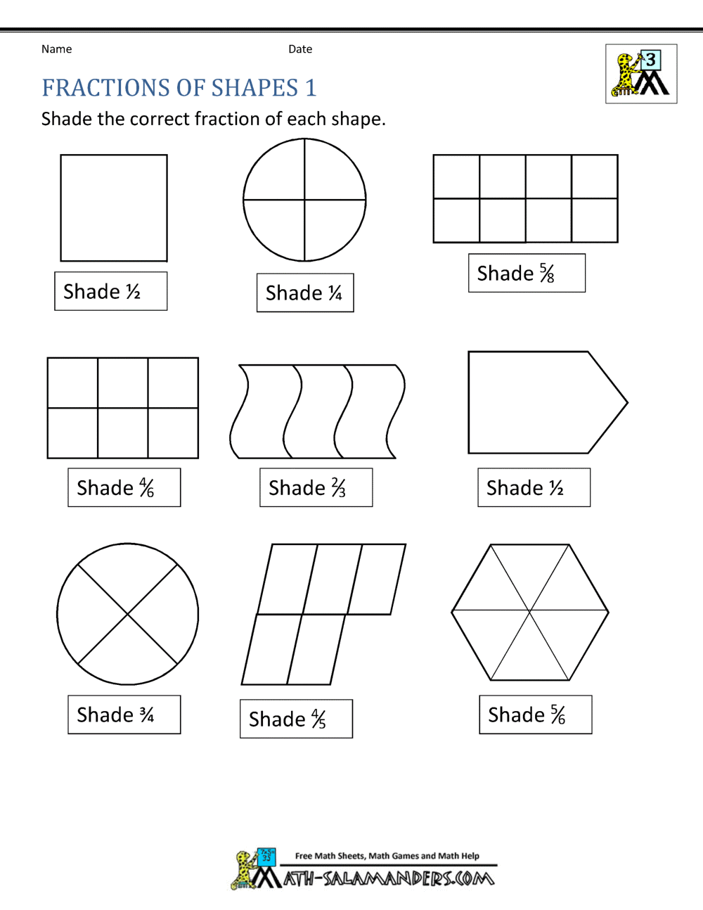 Fractions Of Shapes Worksheets Fractions Of Shapes Worksheets