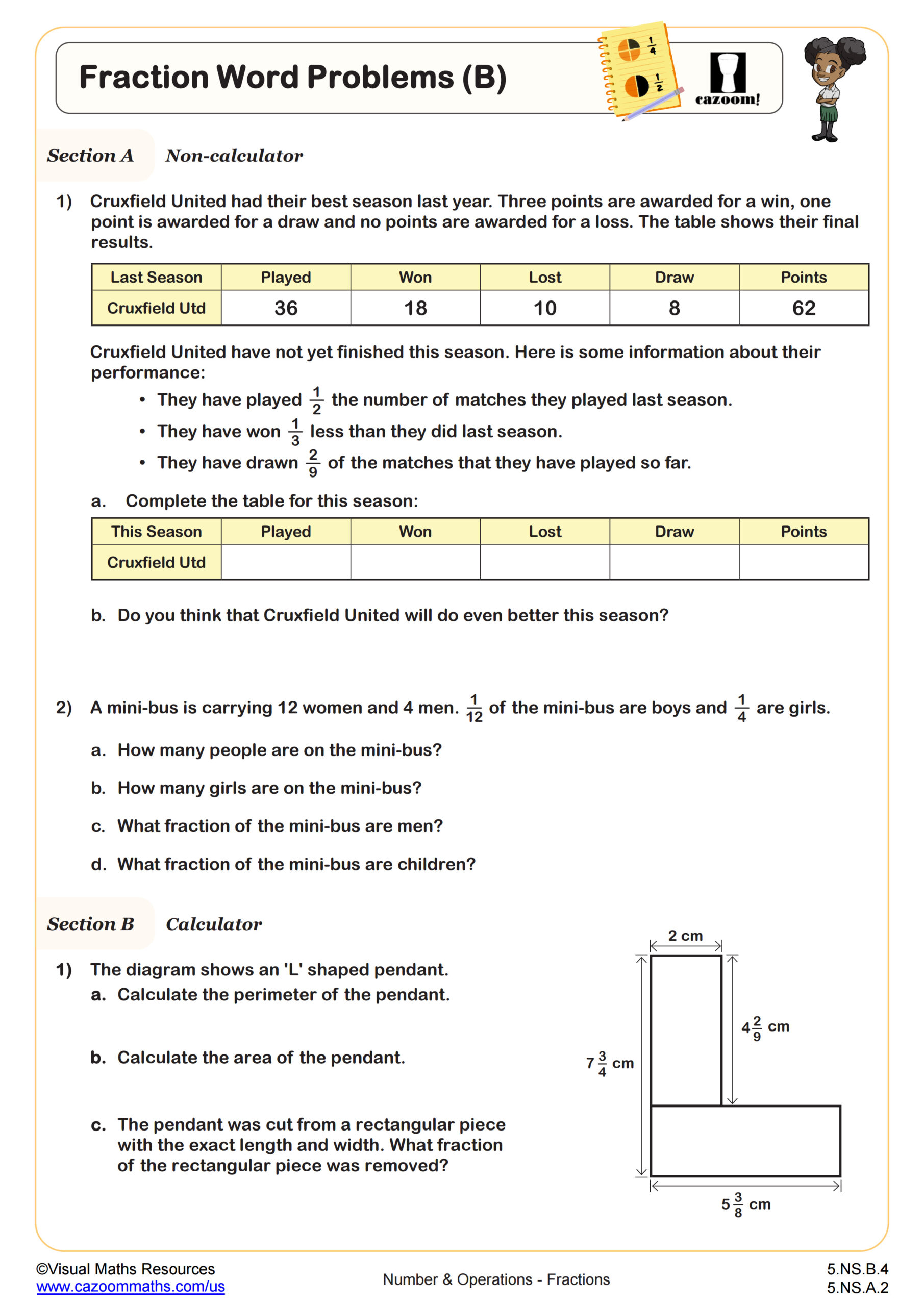 Fractions Word Problems B Worksheet 5th Grade PDF Worksheets