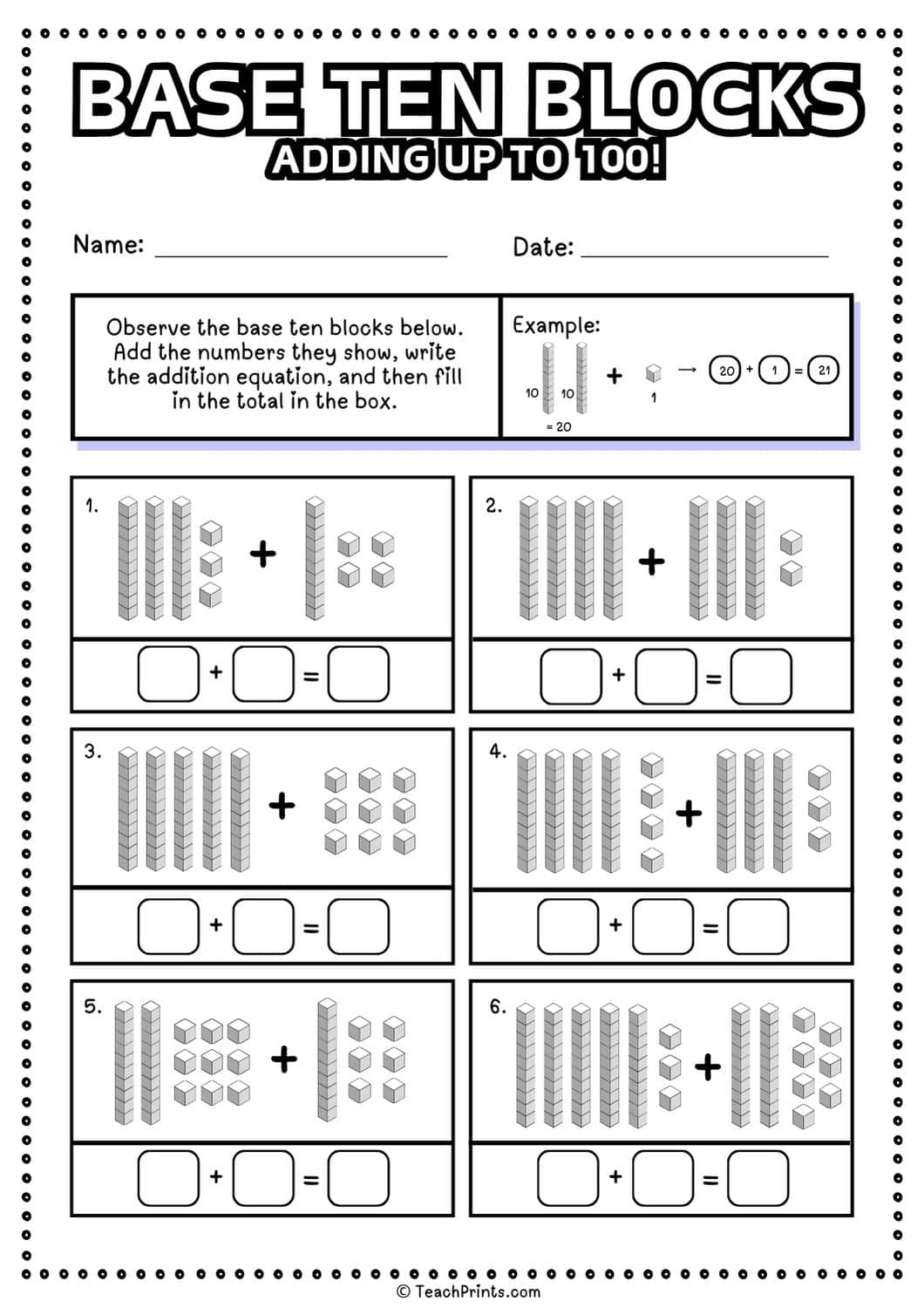 Free Base Ten Blocks Worksheets Teach Prints Free Base Ten Blocks Worksheets Teach Prints