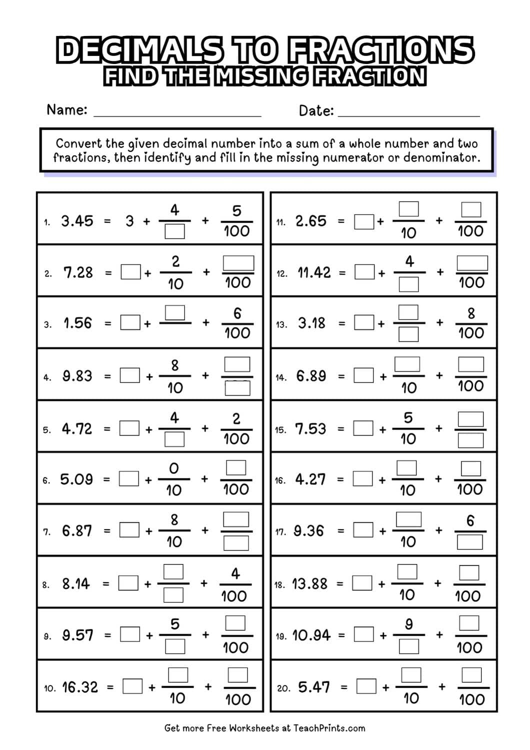 Free Decimals As Fractions Worksheets Teach Prints Free Decimals As Fractions Worksheets Teach Prints