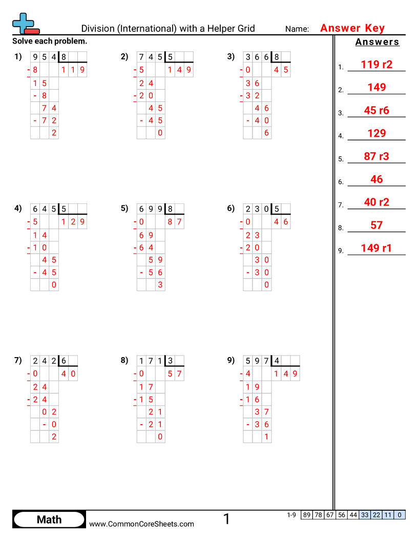 Free Division Worksheets Common Core Sheets Free Division Worksheets Common Core Sheets