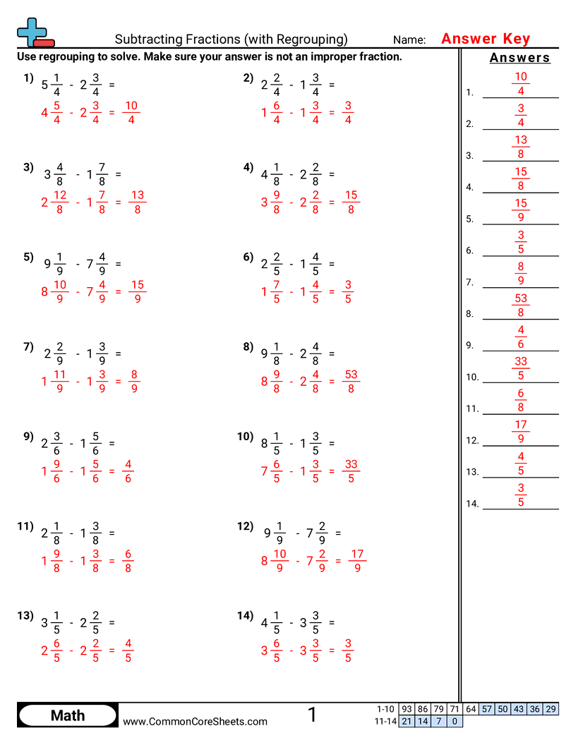 Free Fraction Worksheets Common Core Sheets