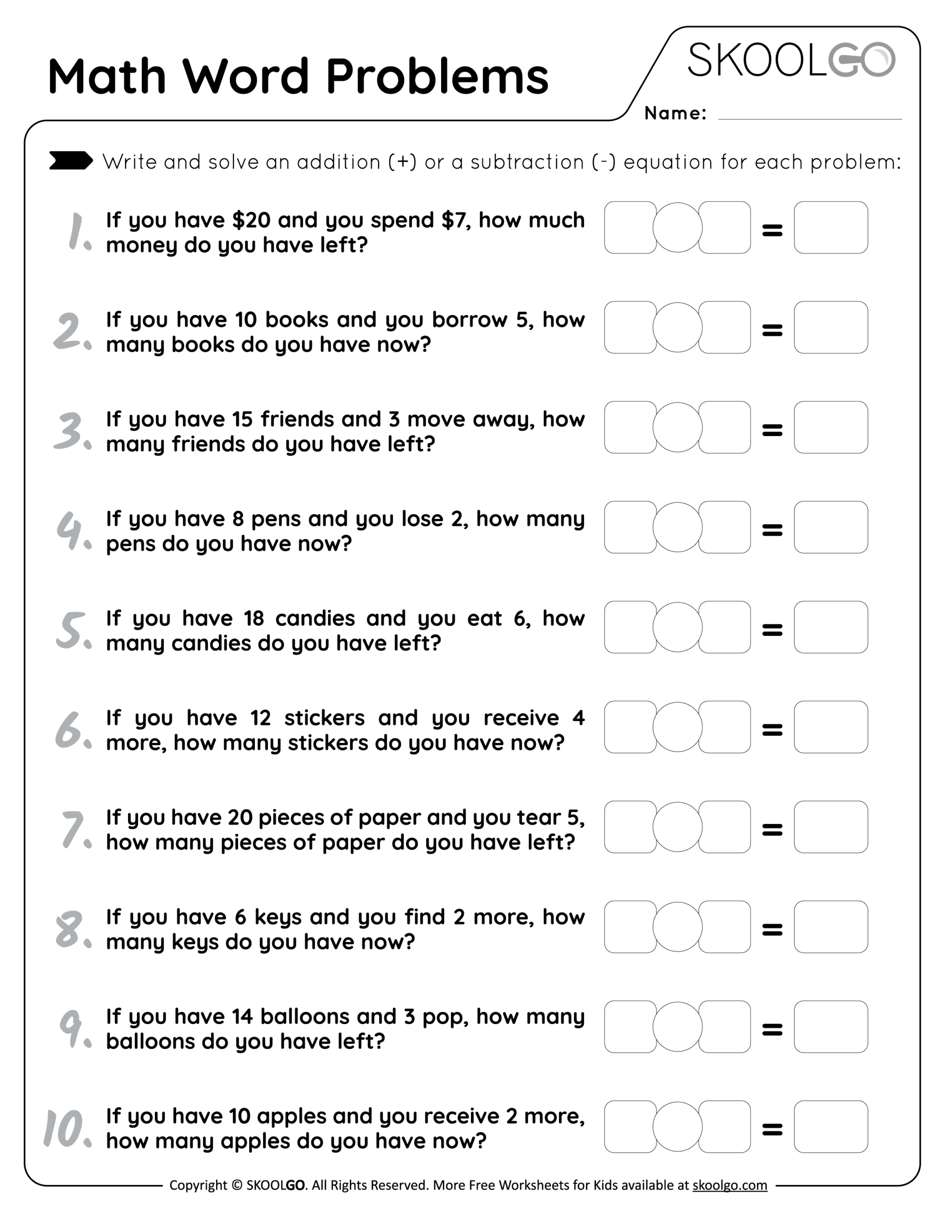 story problem math worksheets story problem math worksheets