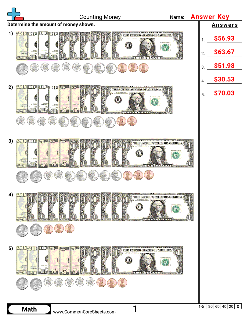 Free Money Worksheets Common Core Sheets Free Money Worksheets Common Core Sheets