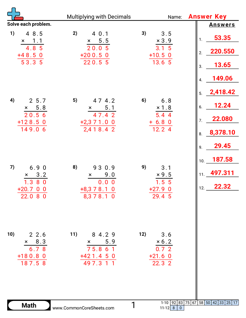 decimal multiplication and division worksheet pdf