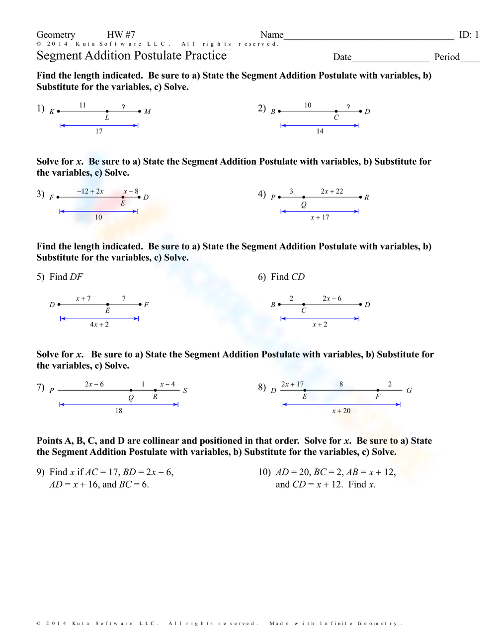 Free Printable Segment Addition Postulate Worksheets Worksheets Library Free Printable Segment Addition Postulate Worksheets Worksheets Library