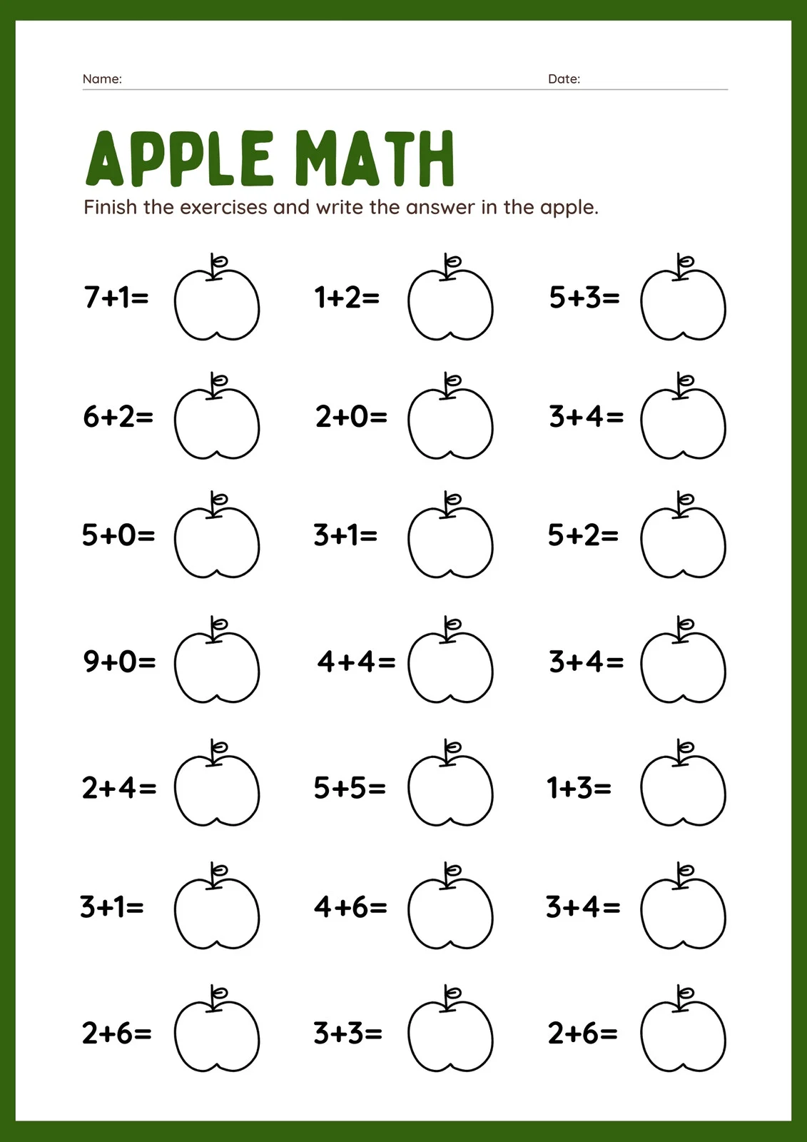 create addition worksheets