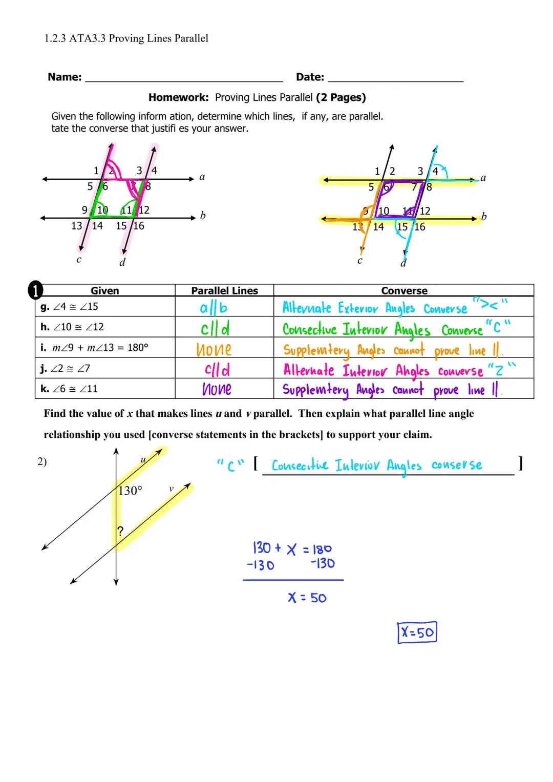 Fun With Lines Proving Them Parallel Using Angles Fun With Lines Proving Them Parallel Using Angles
