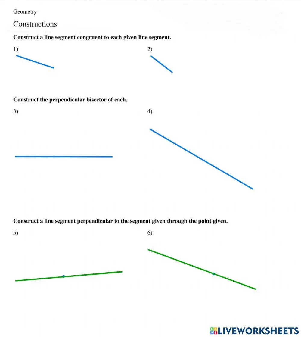 Geometric Constructions Worksheet Printable Art Activities