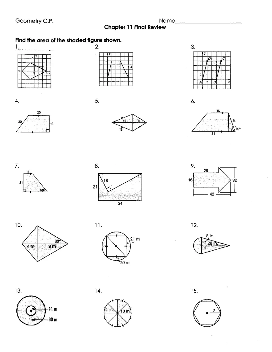 Geometry CP Final Exam Review Answers Edubirdie