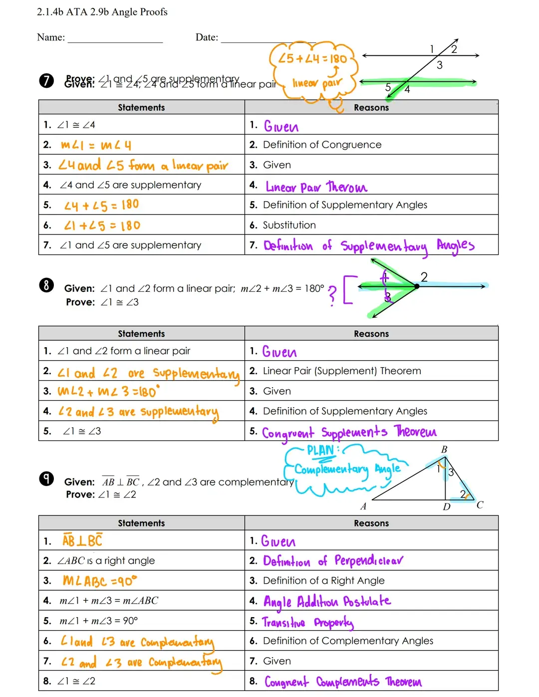 Geometry Proofs Examples Reasons And Worksheets With Answers Geometry Knowunity