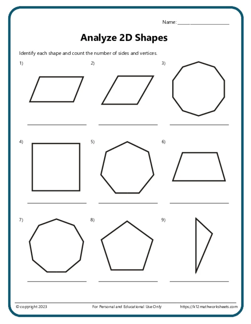 Geometry Worksheets Geometry Worksheets