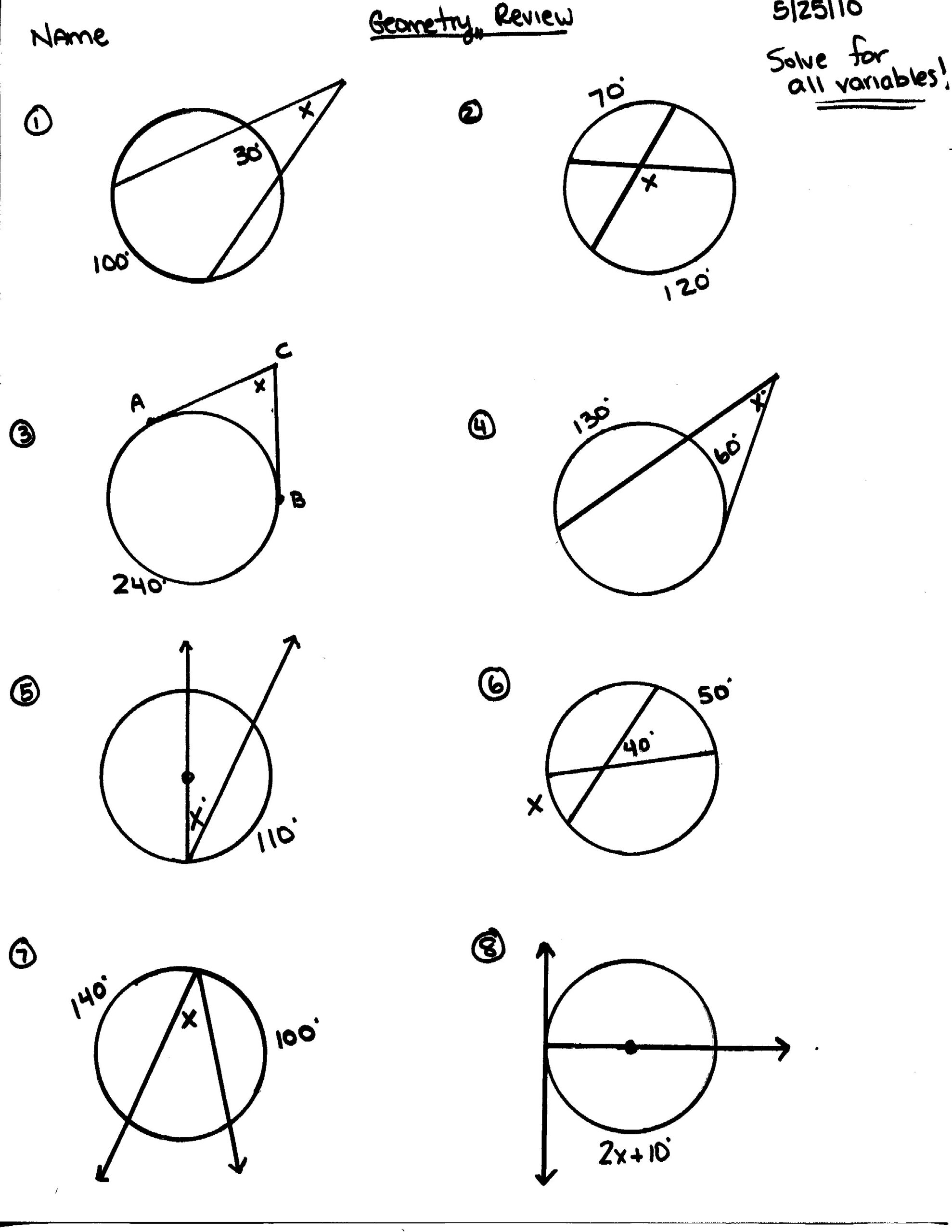 9th grade geometry worksheets