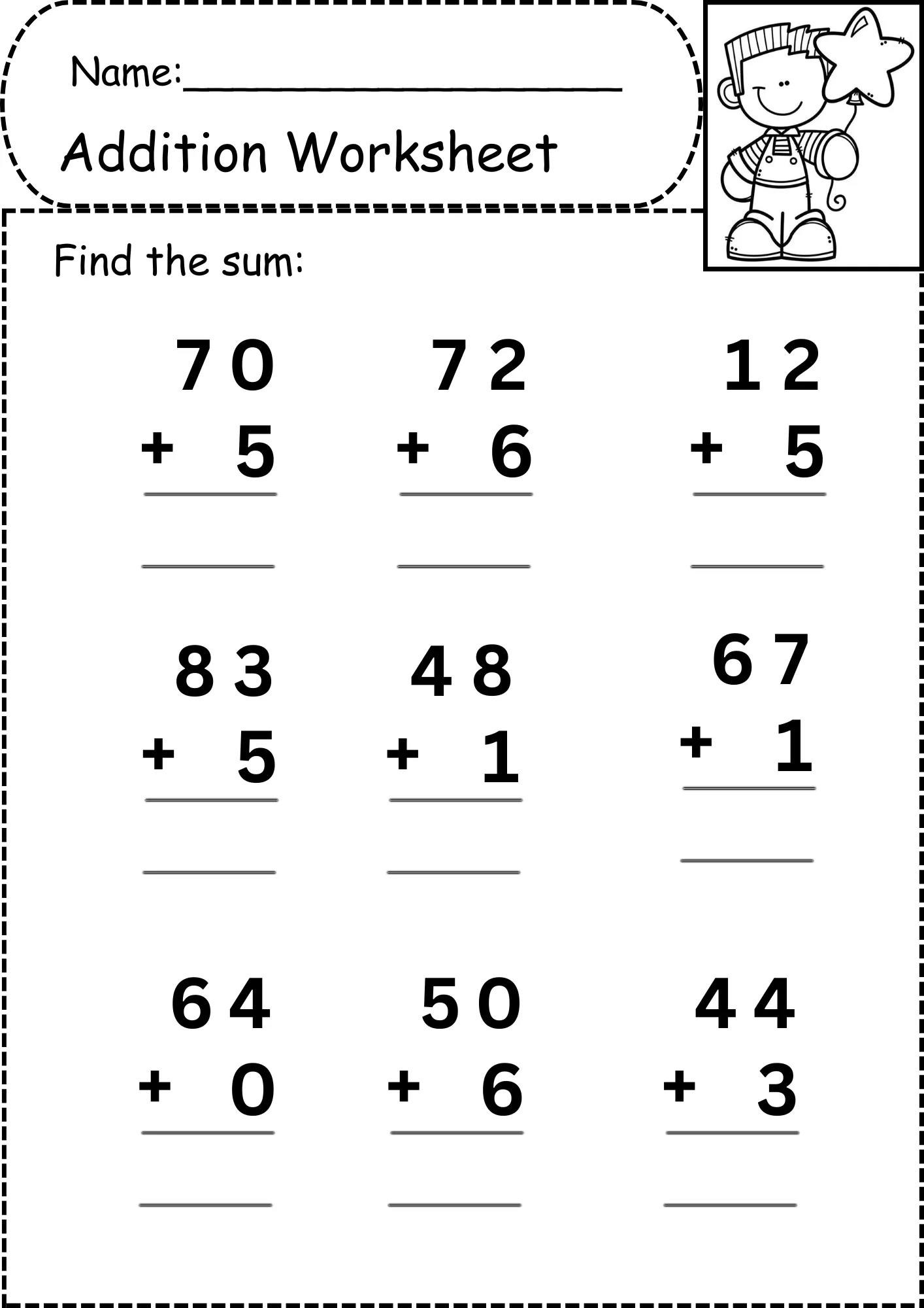 addition using pictures worksheet