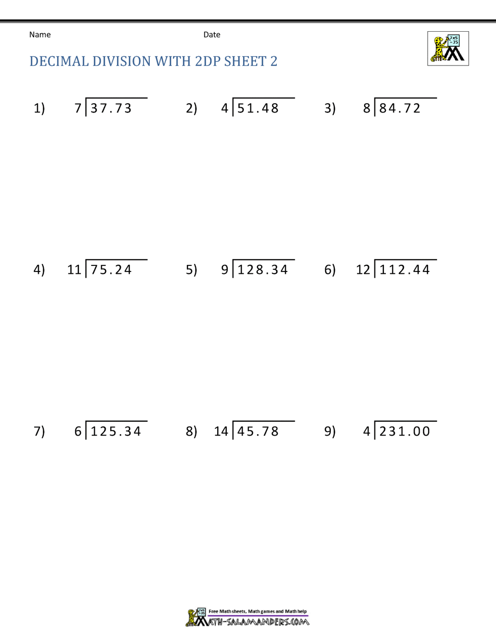 Long Division With Decimals