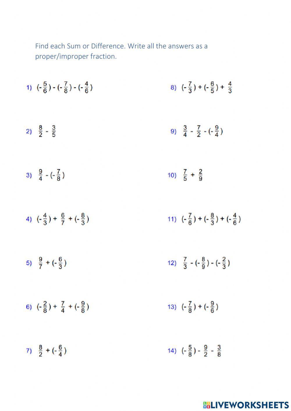Mastering Rational Numbers Worksheets For Adding And Subtracting Mastering Rational Numbers Worksheets For Adding And Subtracting