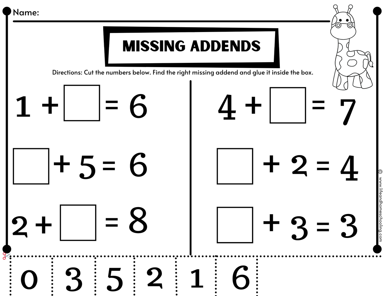 Missing Addends Worksheets Missing Addends Worksheets